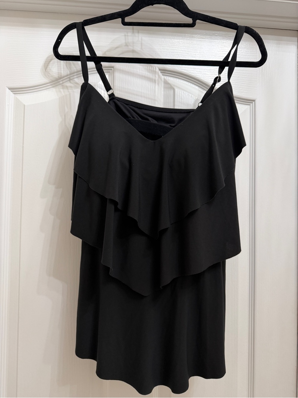 Black Ruffle Swim Top - Women